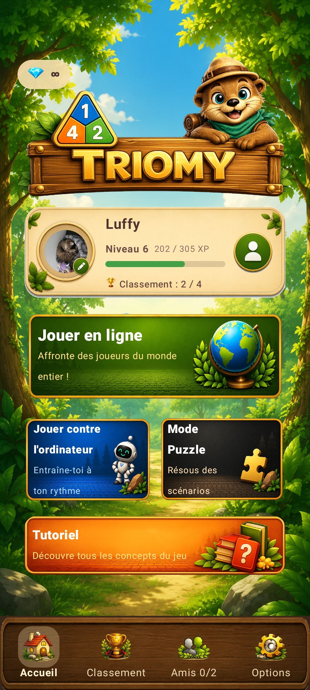 Triomy main screen