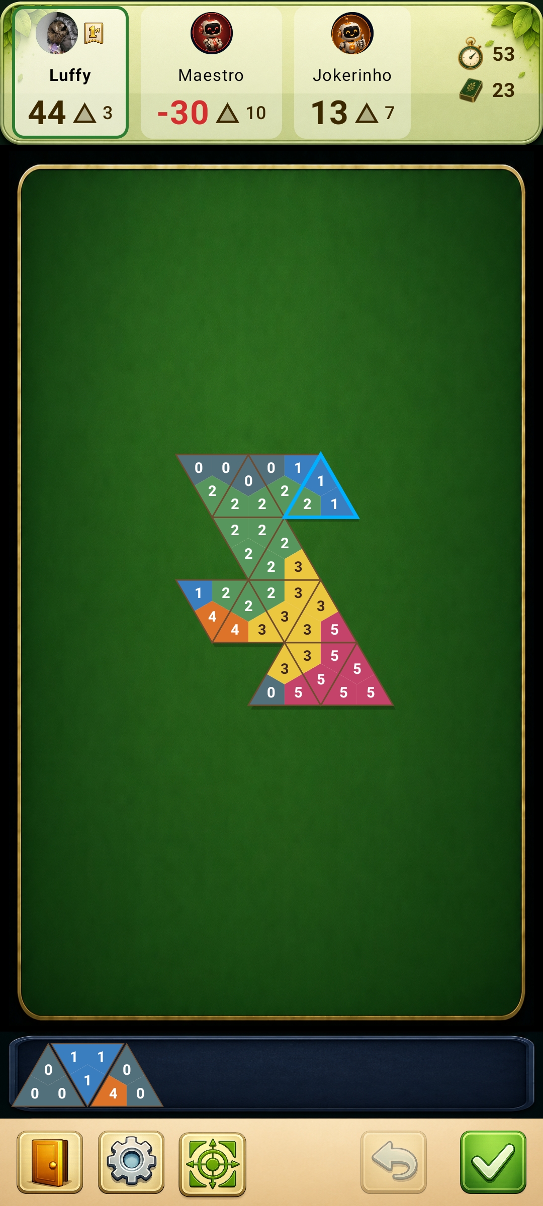Triomy gameplay screen